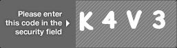 captcha code for visual authentication  letter K number 4 letter V number 3