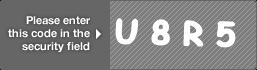 captcha code for visual authentication  letter U number 8 letter R number 5