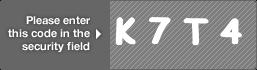 captcha code for visual authentication  letter K number 7 letter T number 4
