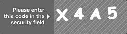 captcha code for visual authentication  letter X number 4 letter A number 5