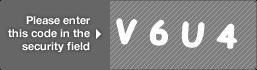 captcha code for visual authentication  letter V number 6 letter U number 4