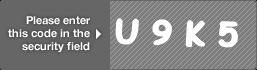 captcha code for visual authentication  letter U number 9 letter K number 5