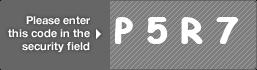 captcha code for visual authentication  letter P number 5 letter R number 7