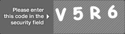 captcha code for visual authentication  letter V number 5 letter R number 6